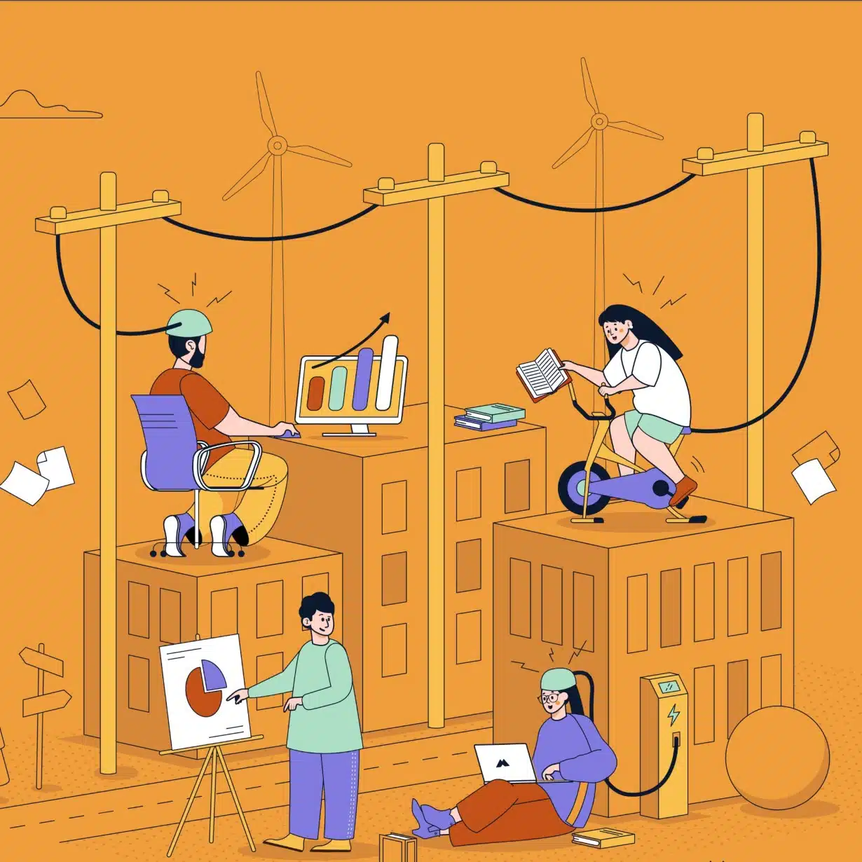 Illustration graphique pour une marque RH