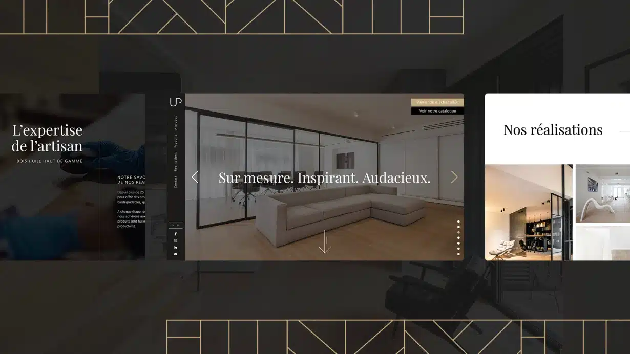 Refonte graphique avec nouveau positionnement pour le site web Unik Parquet