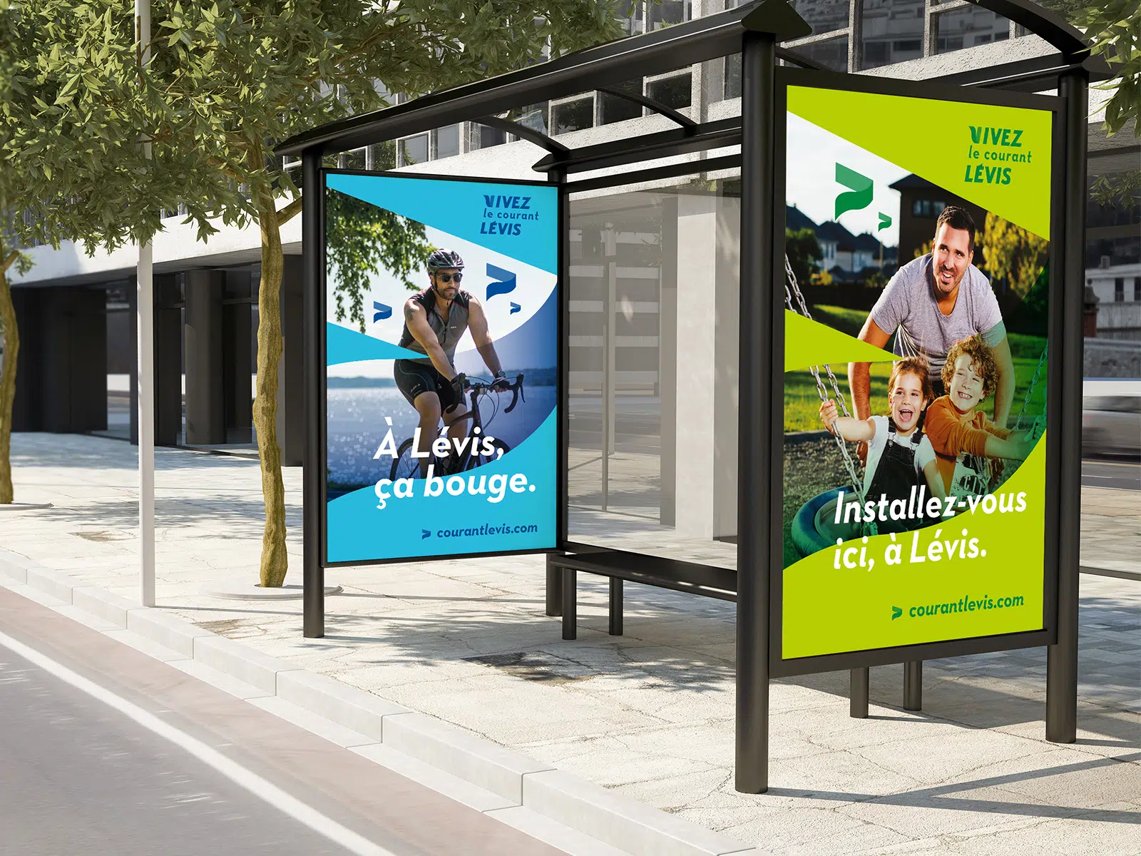 Affiche publicitaire pour la ville de Lévis en version numérique