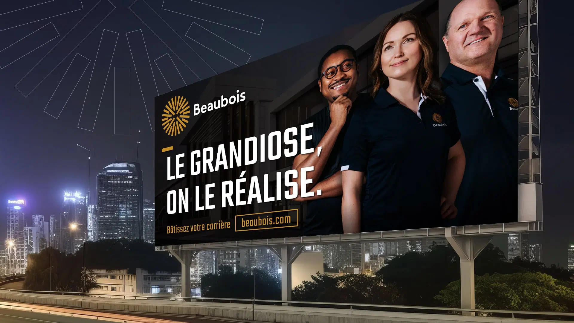 Réalisation graphique marketing RH pour le client Beaubois